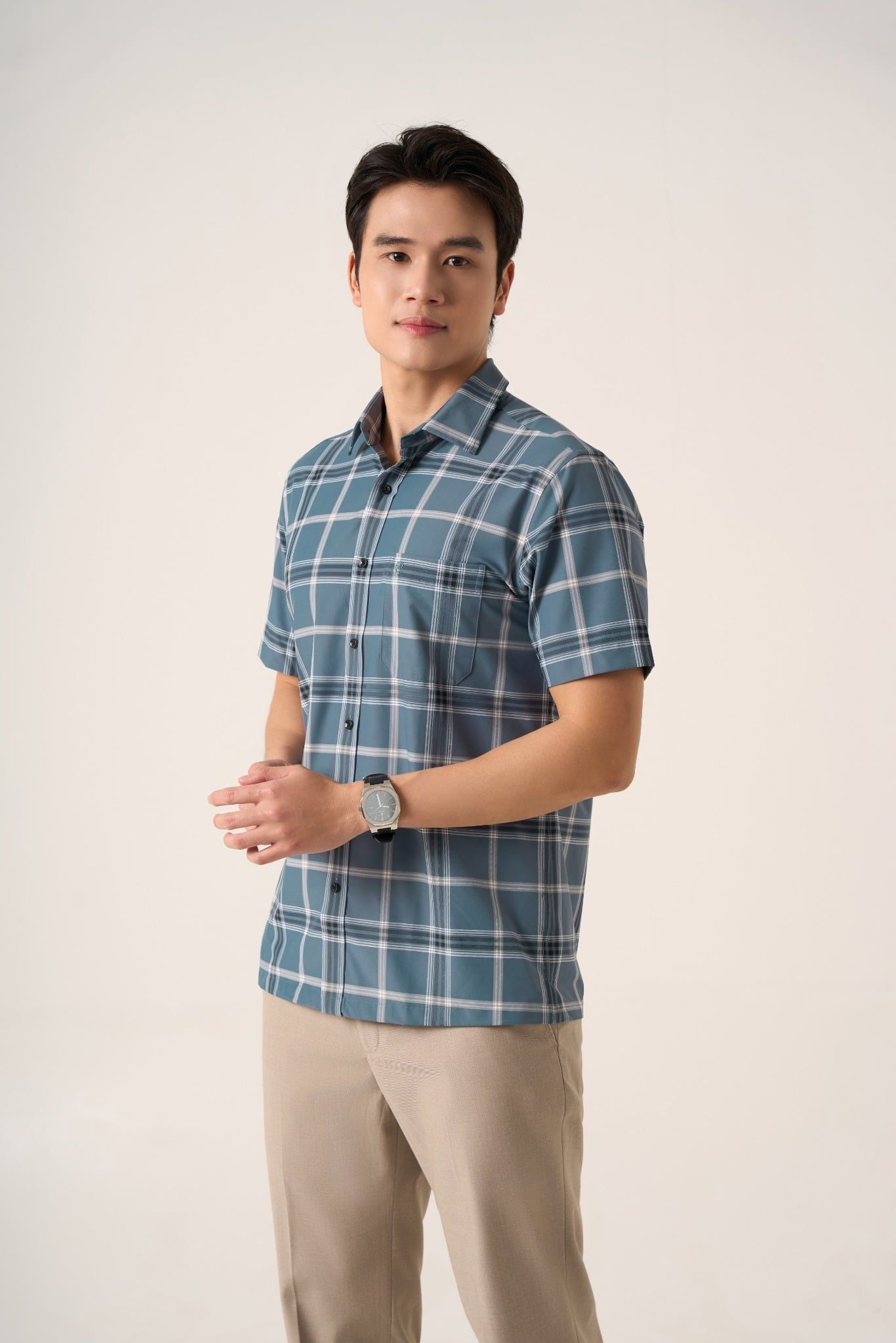 Sơ mi nam cộc tay GrusZ mã 010125041GZGB AK638