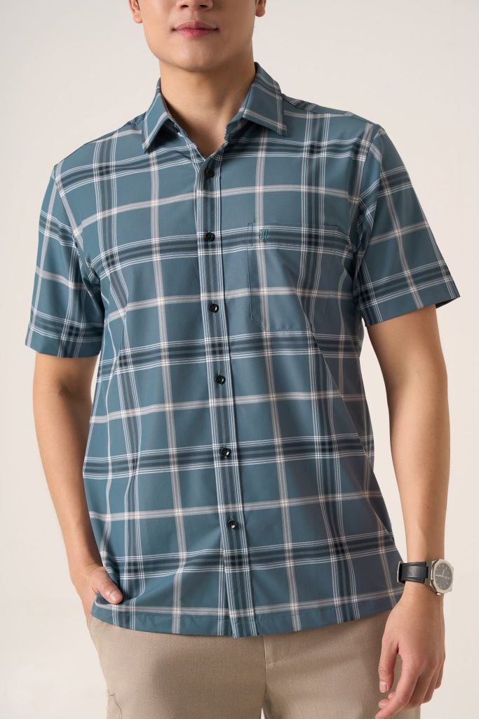 Sơ mi nam cộc tay GrusZ mã 010125041GZGB AK638