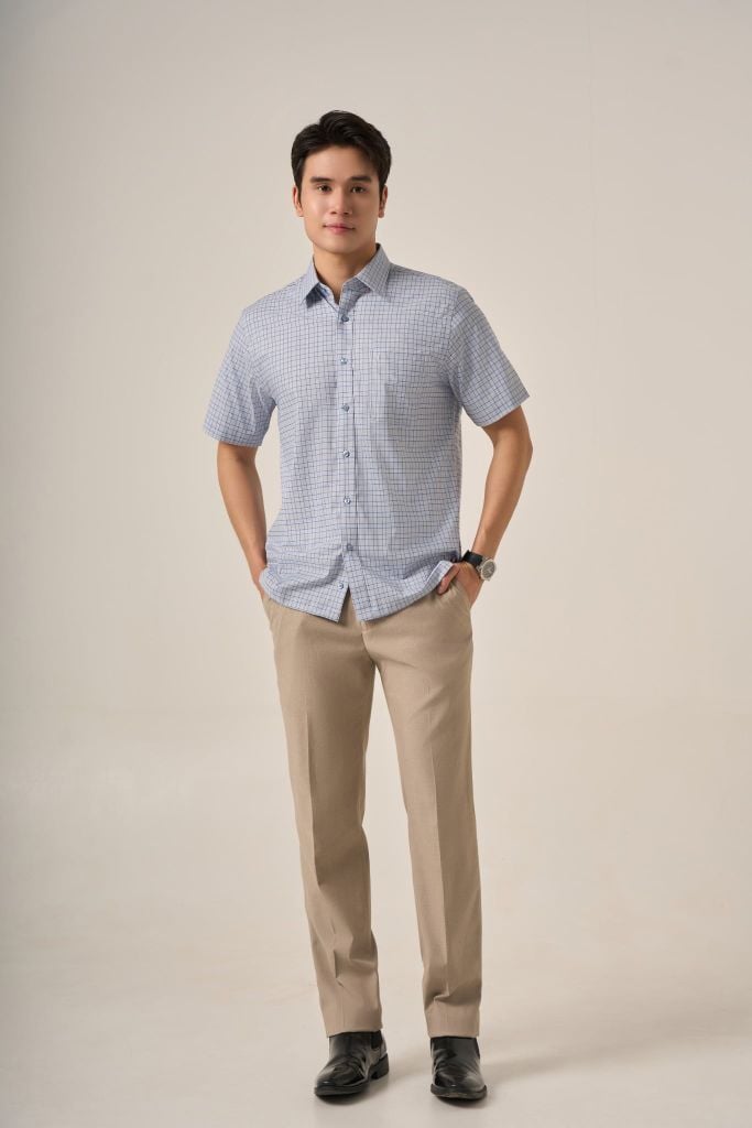 Sơ mi nam cộc tay May 10 form Regular mã 010125056GB AK554