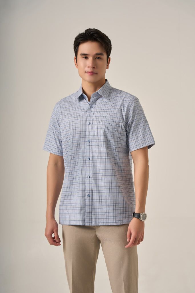 Sơ mi nam cộc tay May 10 form Regular mã 010125056GB AK554