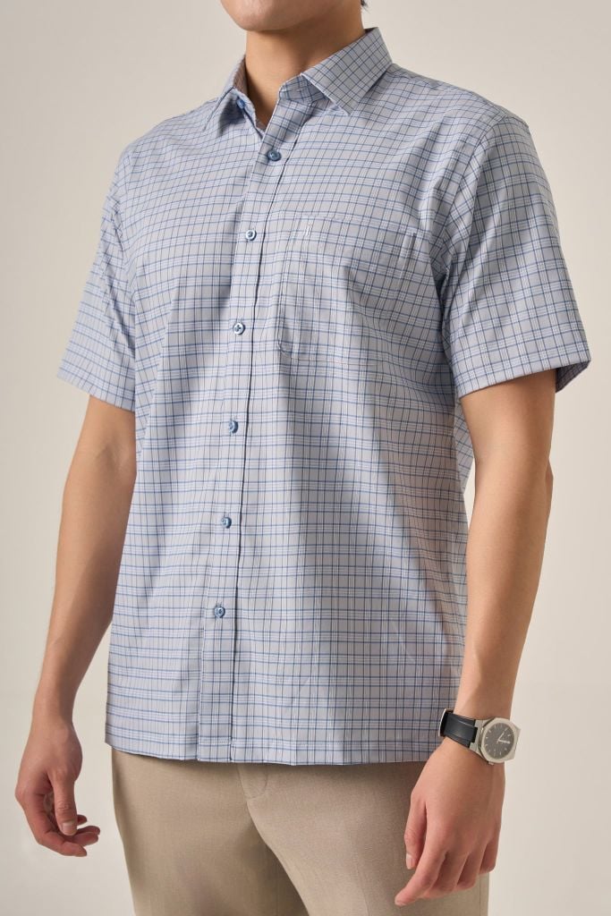 Sơ mi nam cộc tay May 10 form Regular mã 010125056GB AK554