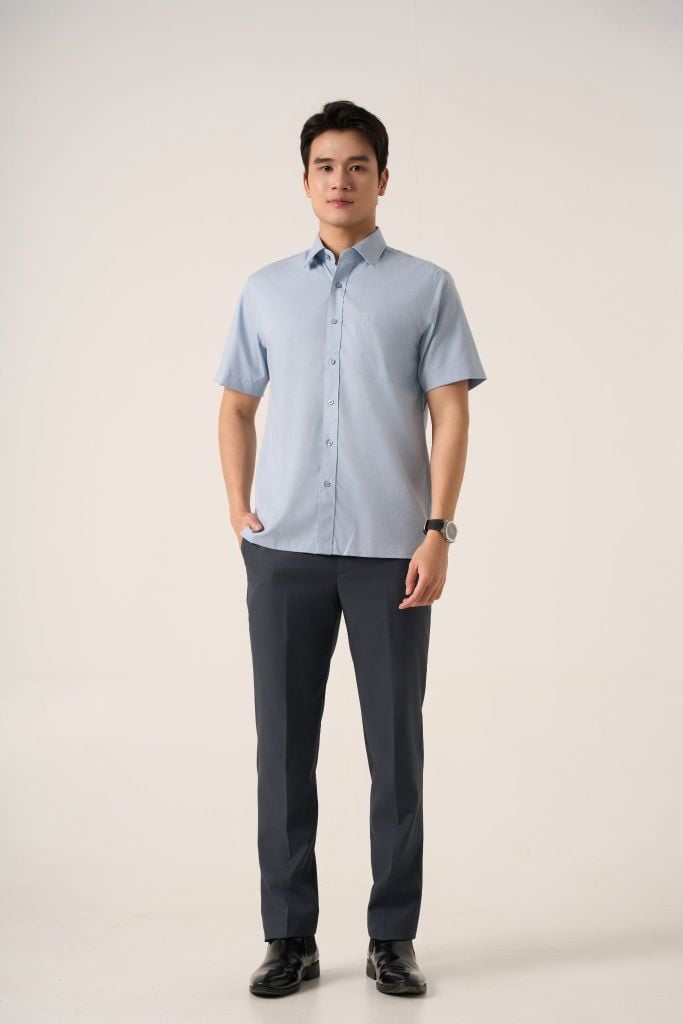 Sơ mi nam cộc tay May 10 mã 010125057GB AK495