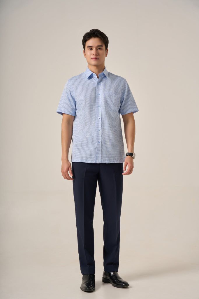 Sơ mi nam cộc tay May 10 form Regular mã 010125057GB AK505