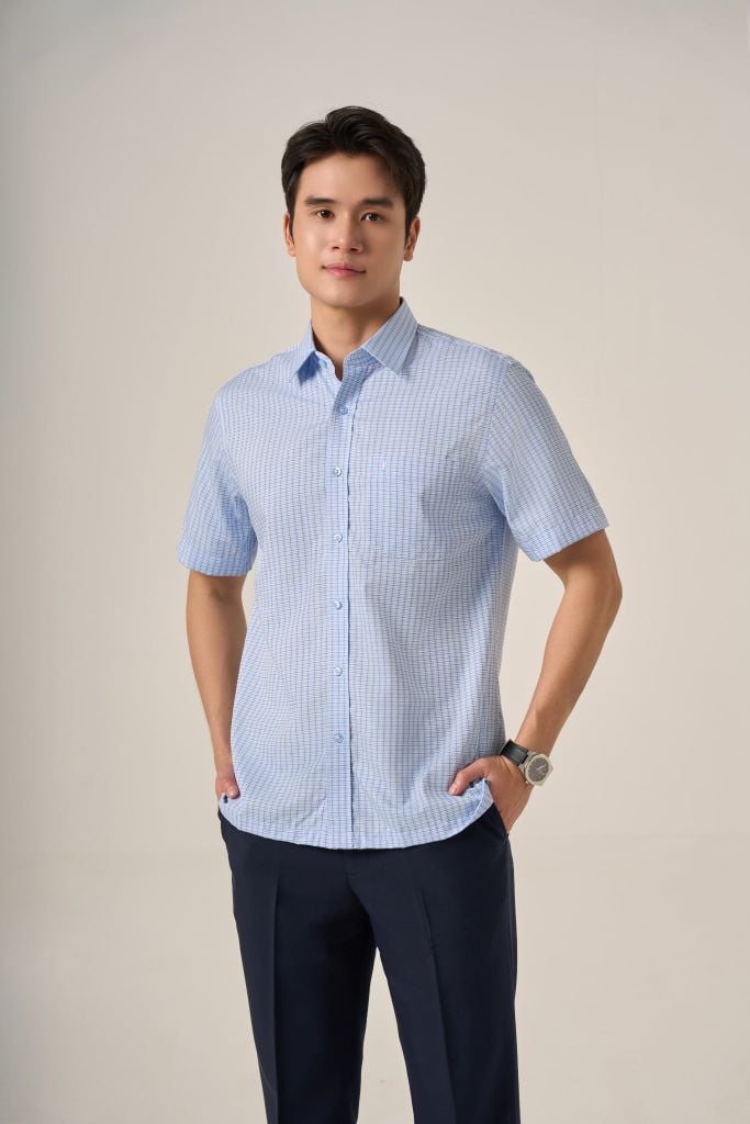 Sơ mi nam cộc tay May 10 form Regular mã 010125057GB AK505