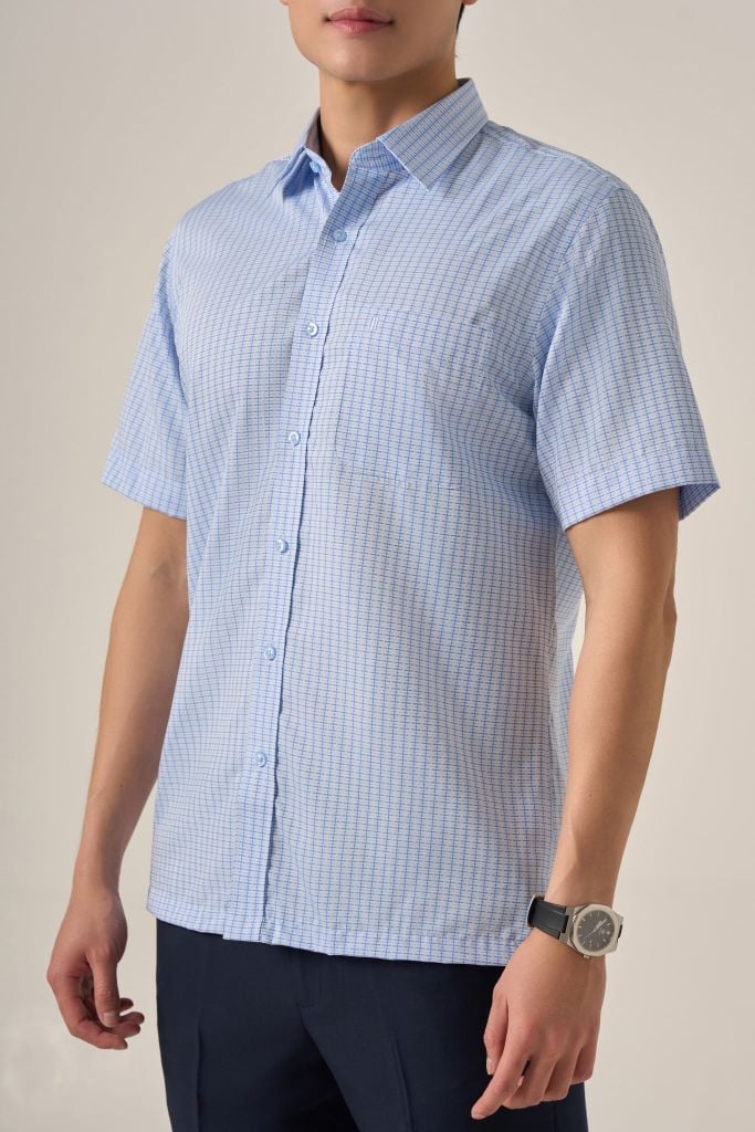 Sơ mi nam cộc tay May 10 form Regular mã 010125057GB AK505