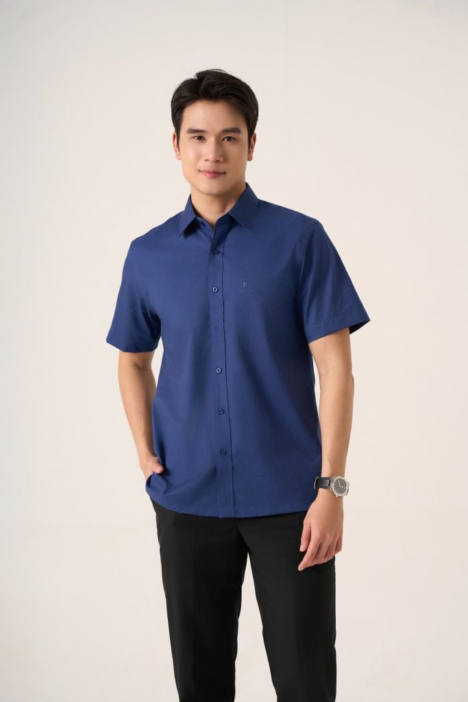 Sơ mi nam cộc tay May 10 mã 010125057GB AK584