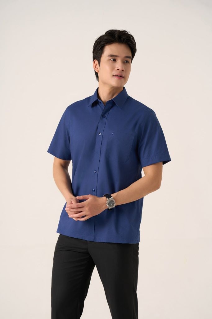 Sơ mi nam cộc tay May 10 mã 010125057GB AK584