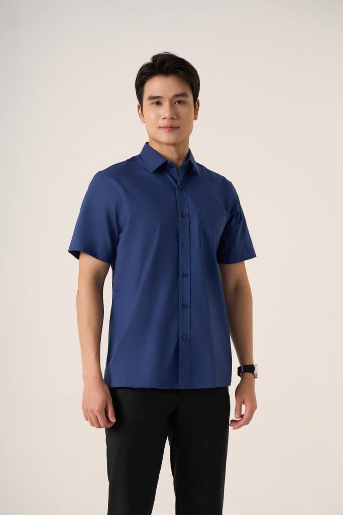 Sơ mi nam cộc tay May 10 mã 010125057GB AK584