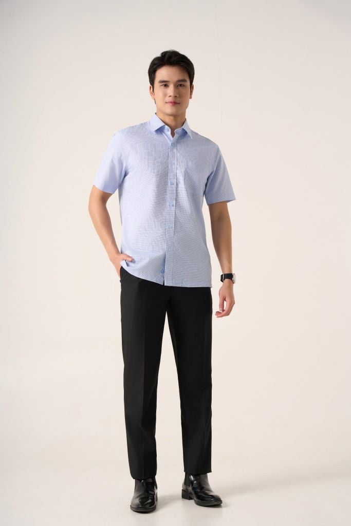 Sơ mi nam cộc tay May 10 mã 010125057GB AK622