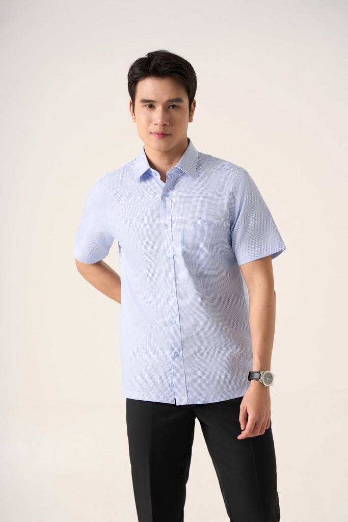Sơ mi nam cộc tay May 10 mã 010125057GB AK622