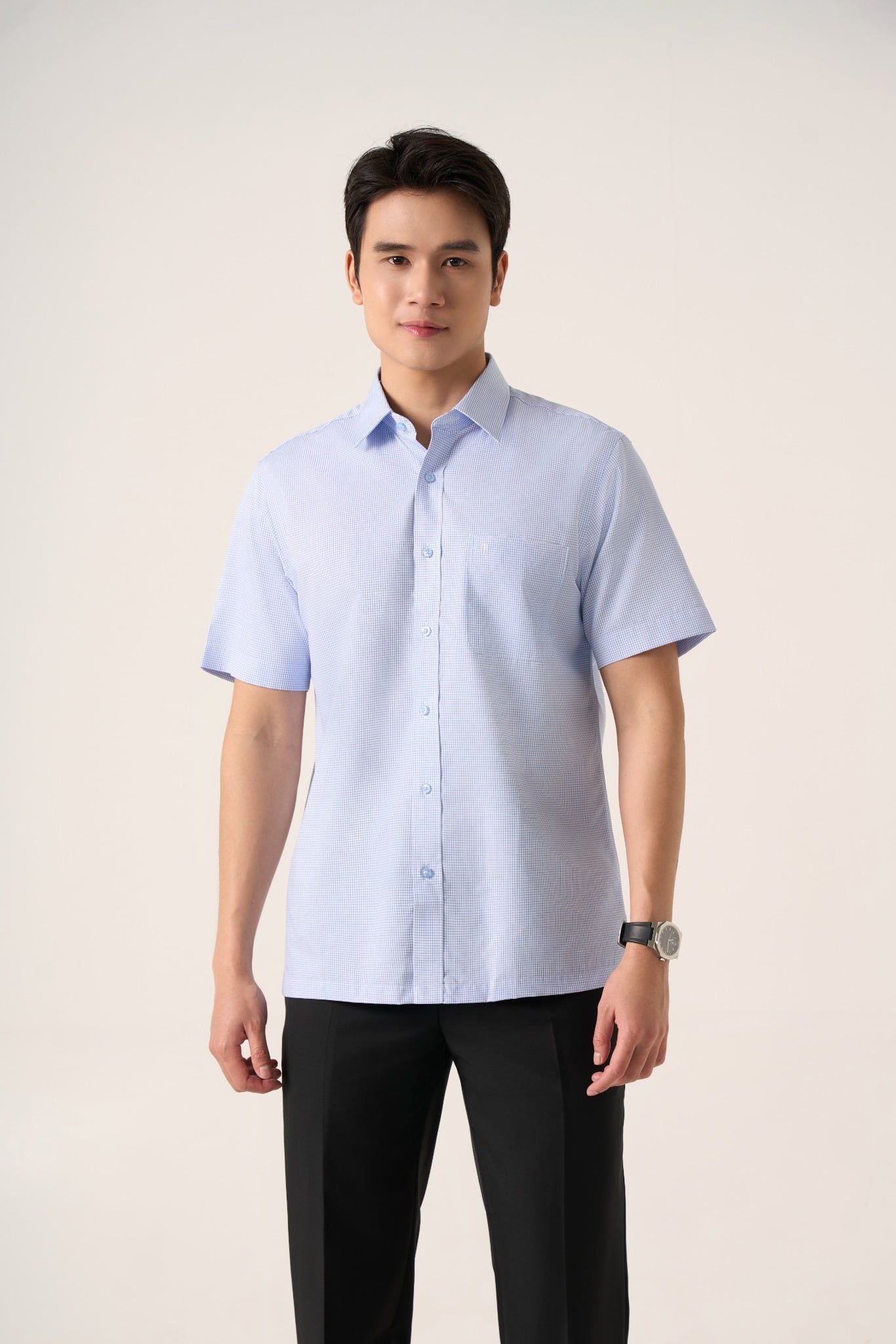 Sơ mi nam cộc tay May 10 mã 010125057GB AK622