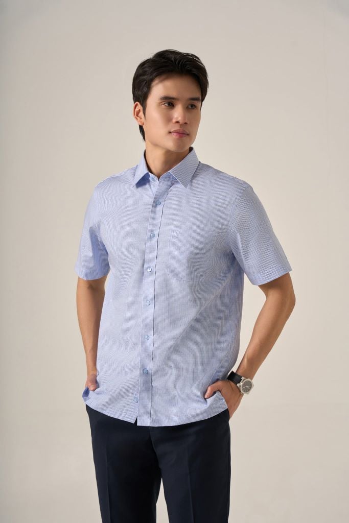 Sơ mi nam cộc tay May 10 form Regular mã 010125057GB AK628