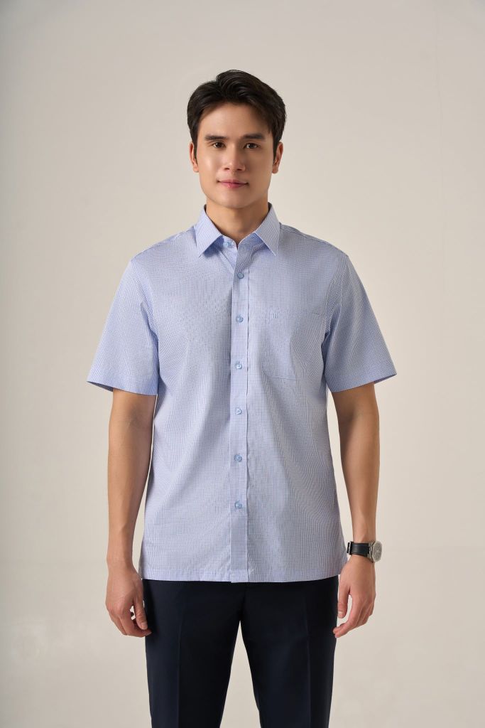Sơ mi nam cộc tay May 10 form Regular mã 010125057GB AK628