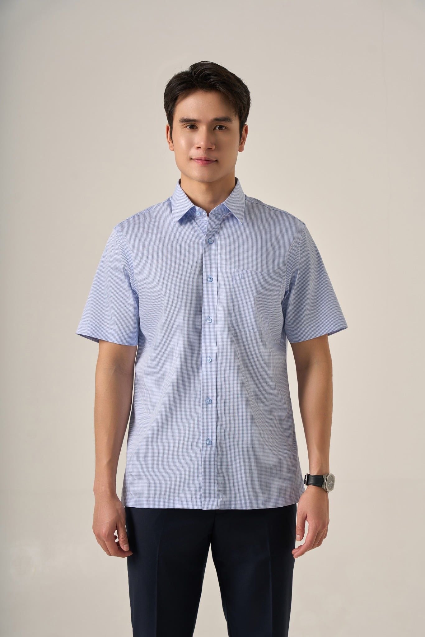 Sơ mi nam cộc tay May 10 form Regular mã 010125057GB AK628