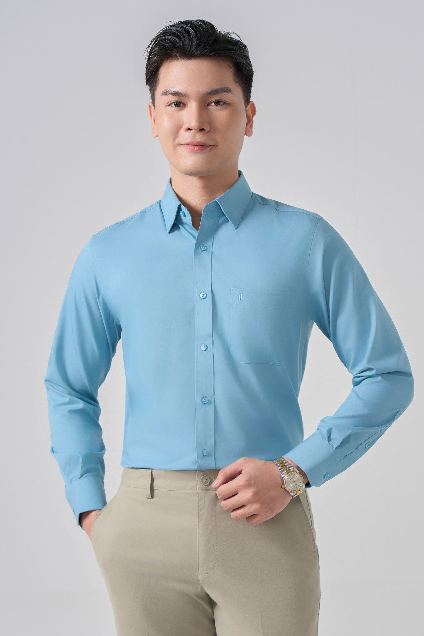 Sơ mi nam dài tay May 10 form Regular mã 010125087. AM149