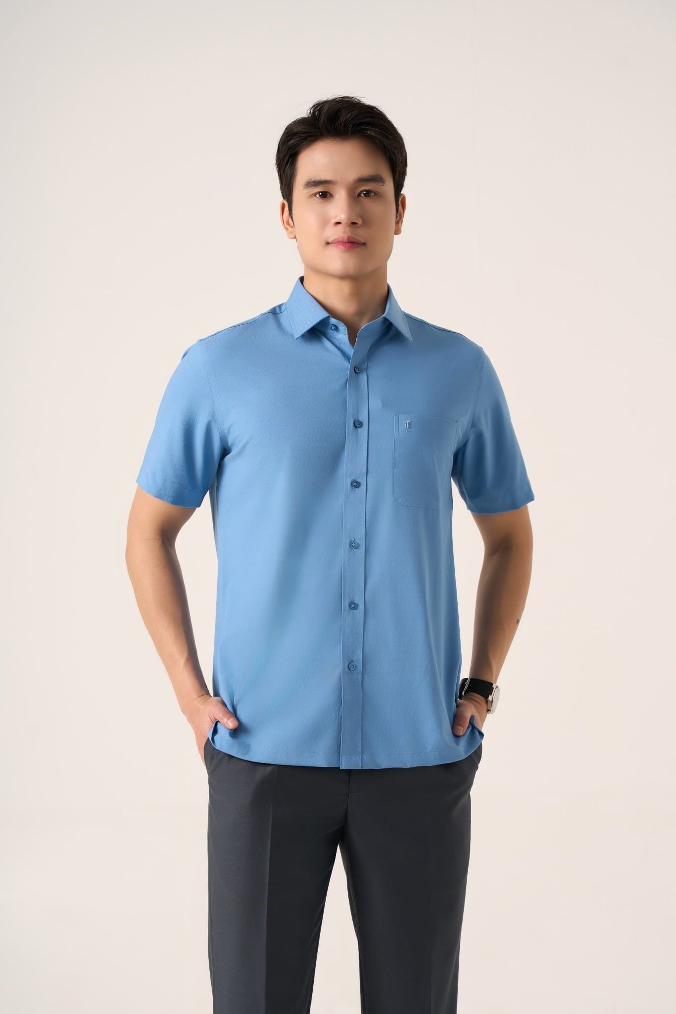 Sơ mi nam cộc tay May 10 mã 010125091GB AH407