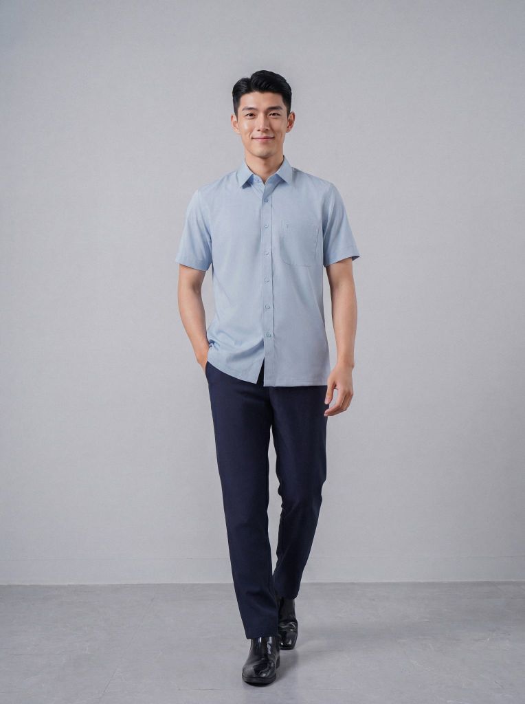 Sơ mi nam cộc tay May 10 mã 010125092GB AM155