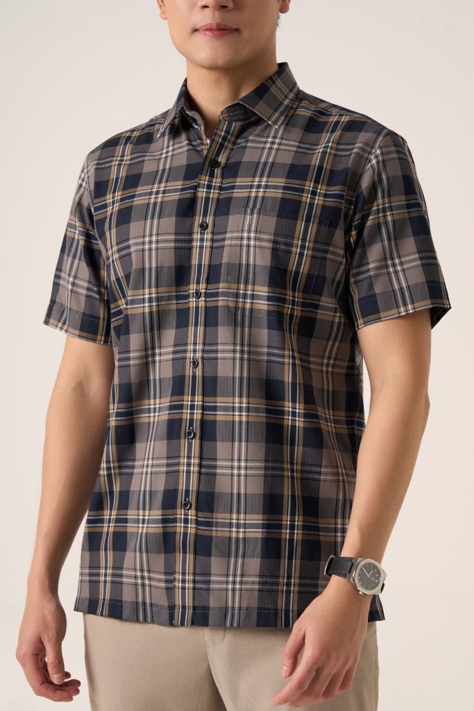 Sơ mi nam cộc tay May 10 mã 010125104GB AK585