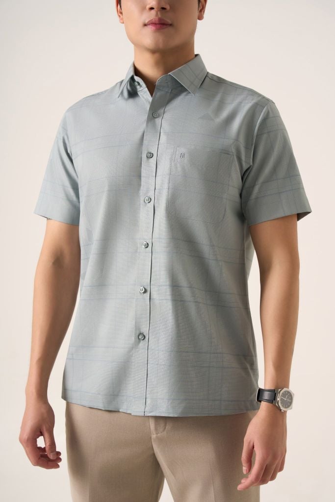 Sơ mi nam cộc tay May 10 mã 010125104GB AK597