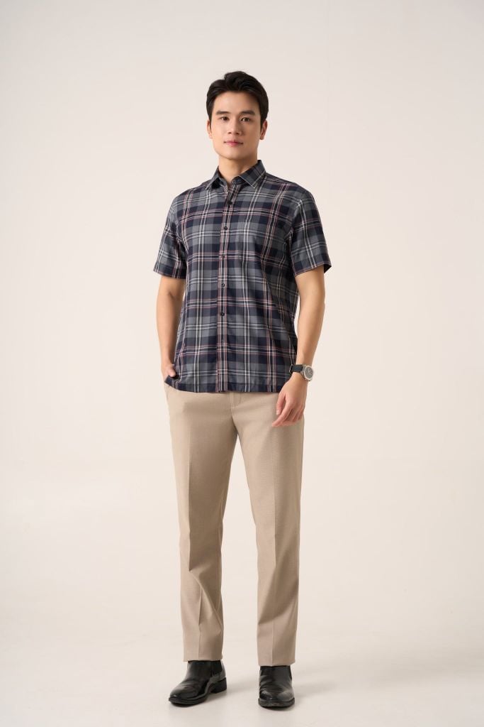 Sơ mi nam cộc tay May 10 mã 010125104GB AK630