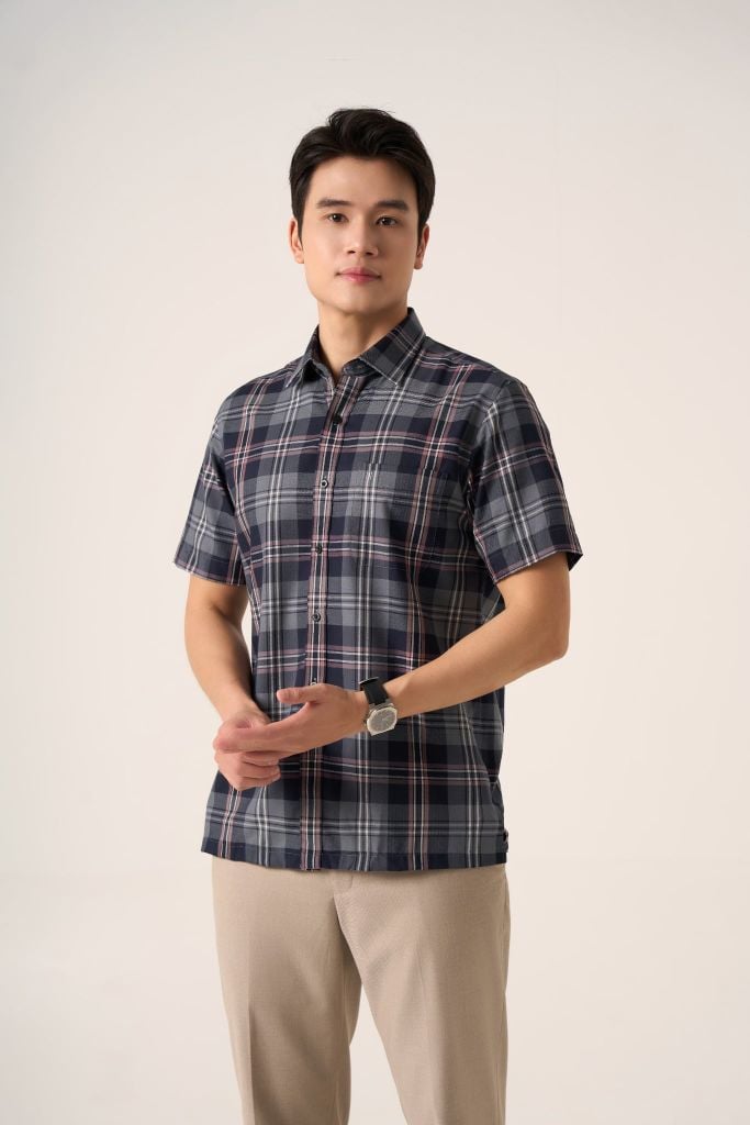 Sơ mi nam cộc tay May 10 mã 010125104GB AK630