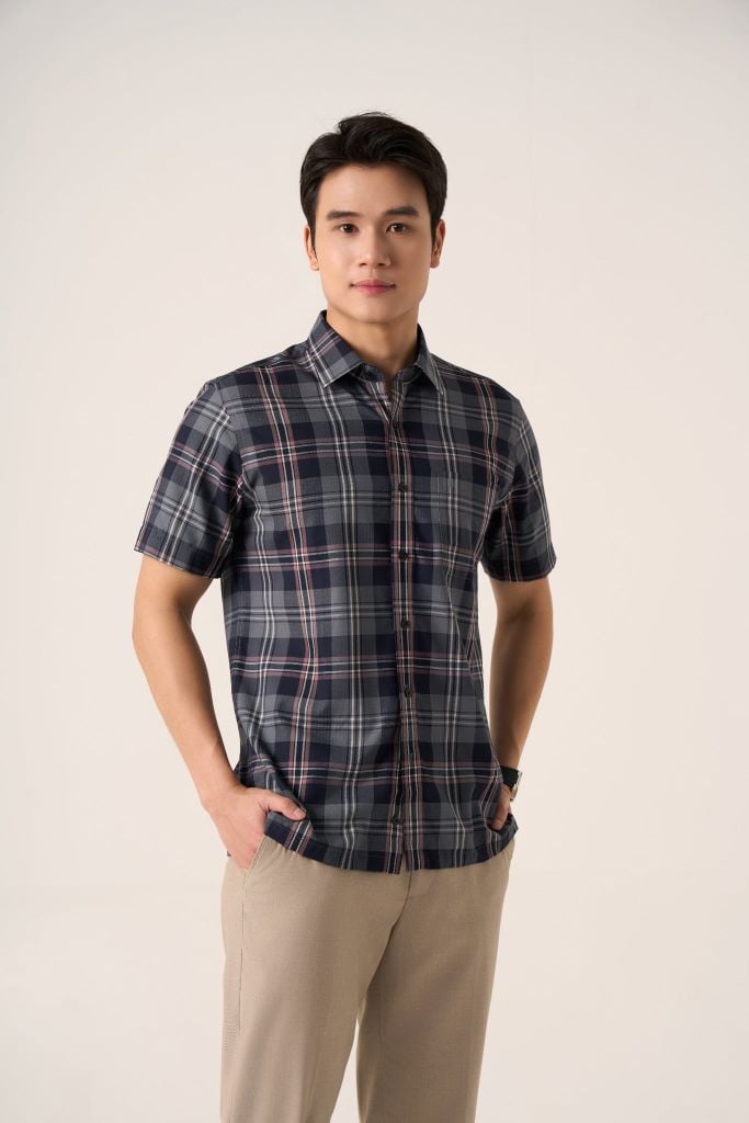 Sơ mi nam cộc tay May 10 mã 010125104GB AK630