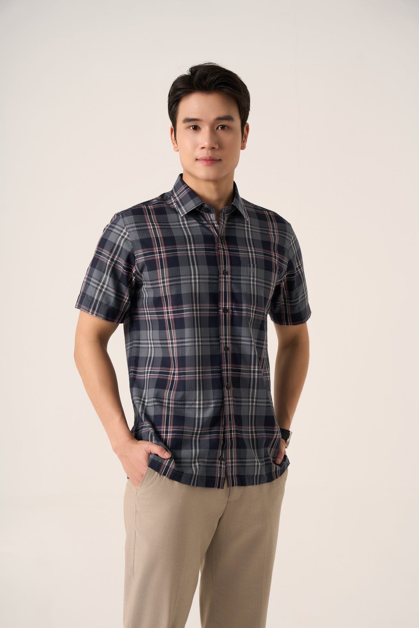 Sơ mi nam cộc tay May 10 mã 010125104GB AK630