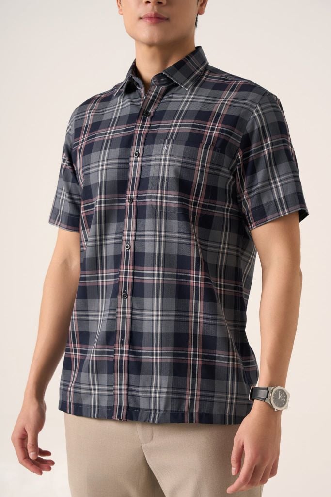 Sơ mi nam cộc tay May 10 mã 010125104GB AK630