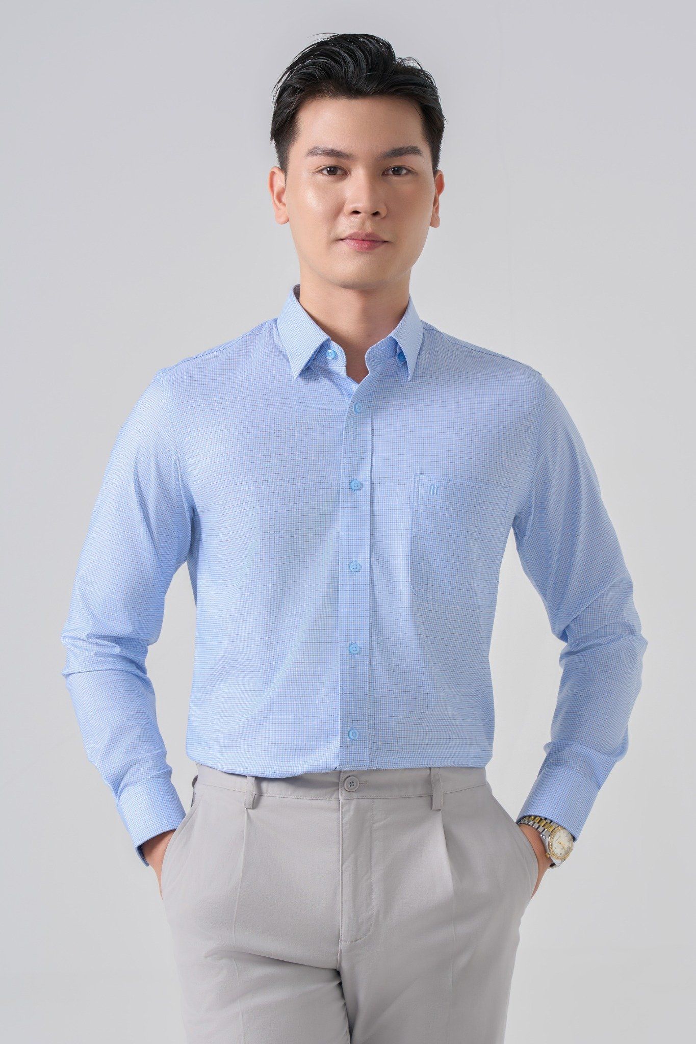 Sơ mi nam dài tay May 10 form RegularFit mã 010125130 AK632