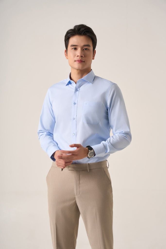 Sơ mi nam dài tay May 10 mã 010125936L1 AM156