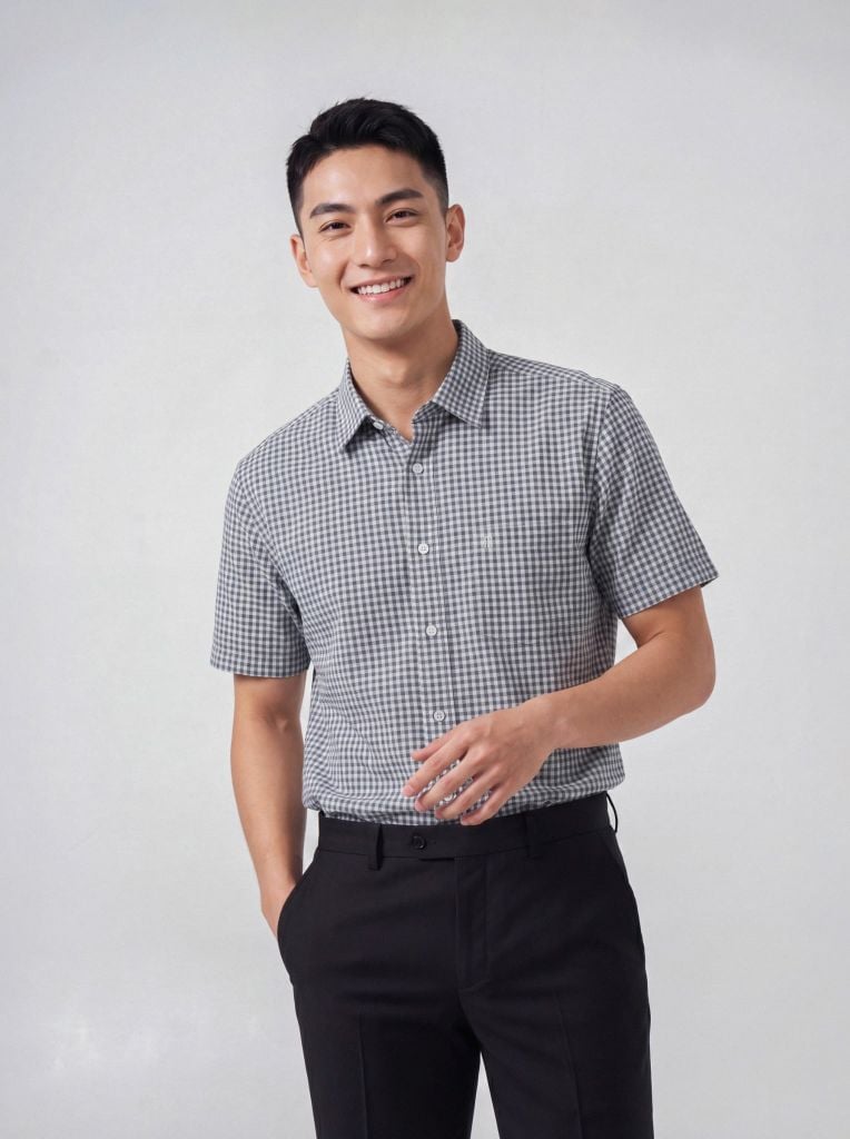 Sơ mi nam cộc tay May 10 form RegularFit mã 010126001 1