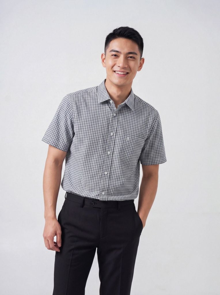 Sơ mi nam cộc tay May 10 form RegularFit mã 010126001 1