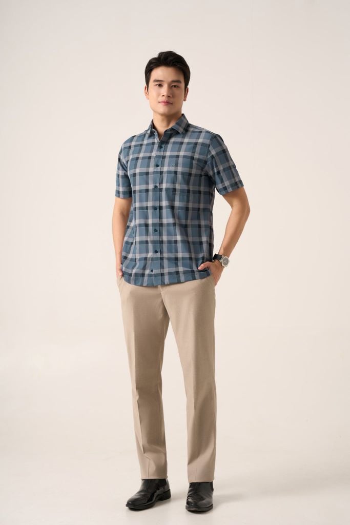 Sơ mi nam cộc tay GrusZ mã 010126001GZGB AK647