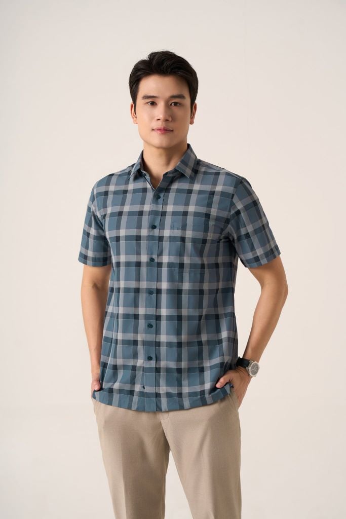 Sơ mi nam cộc tay GrusZ mã 010126001GZGB AK647