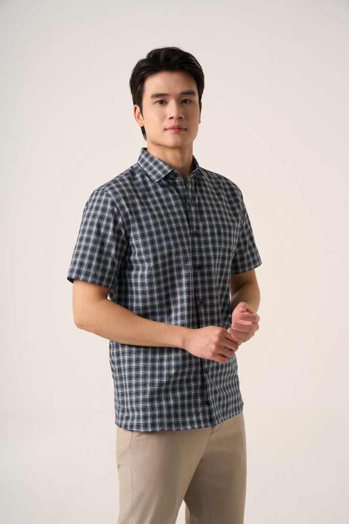 Sơ mi nam cộc tay GrusZ mã 010126002GZGB AK634