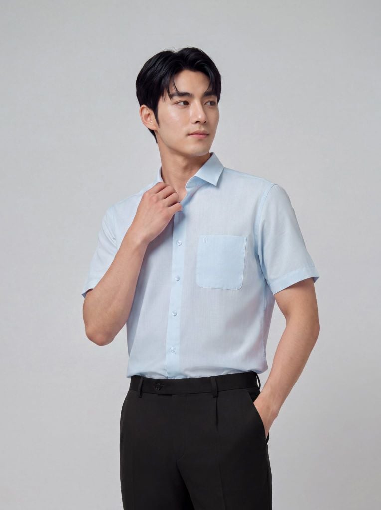 Sơ mi nam cộc tay May 10 form RegularFit mã 010126009GBV3 AM181