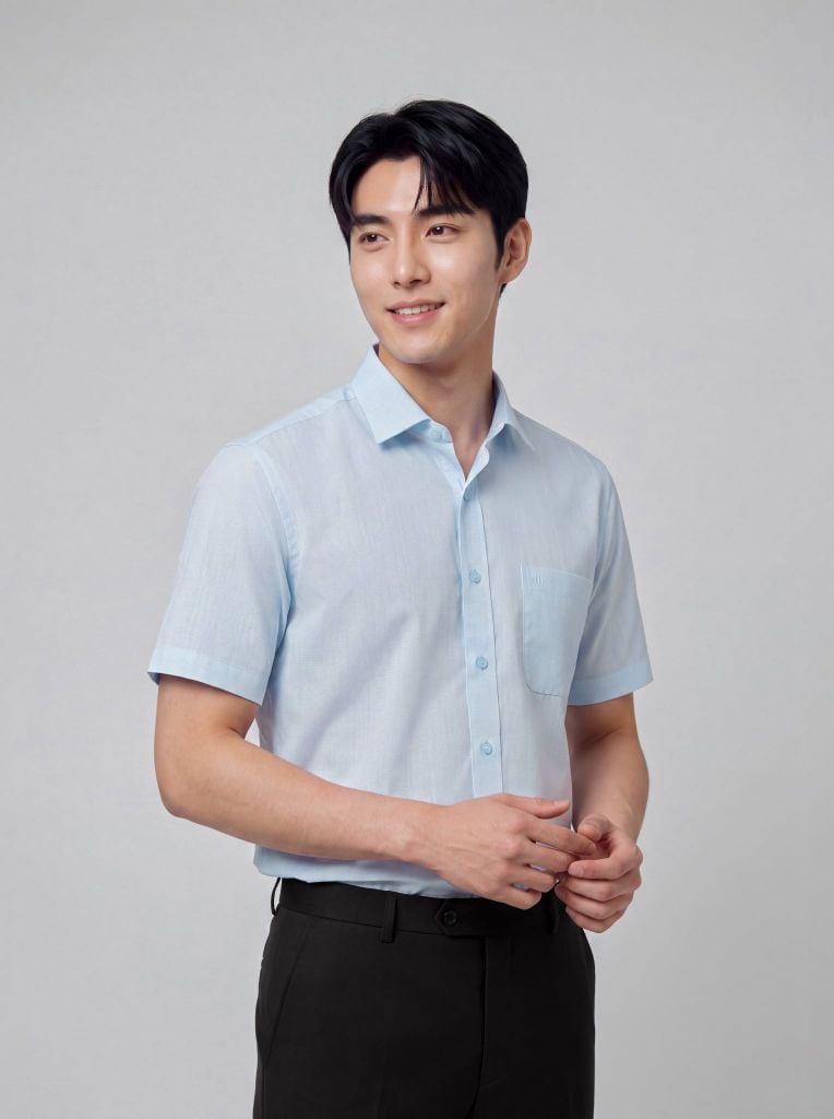 Sơ mi nam cộc tay May 10 form RegularFit mã 010126009GBV3 AM181