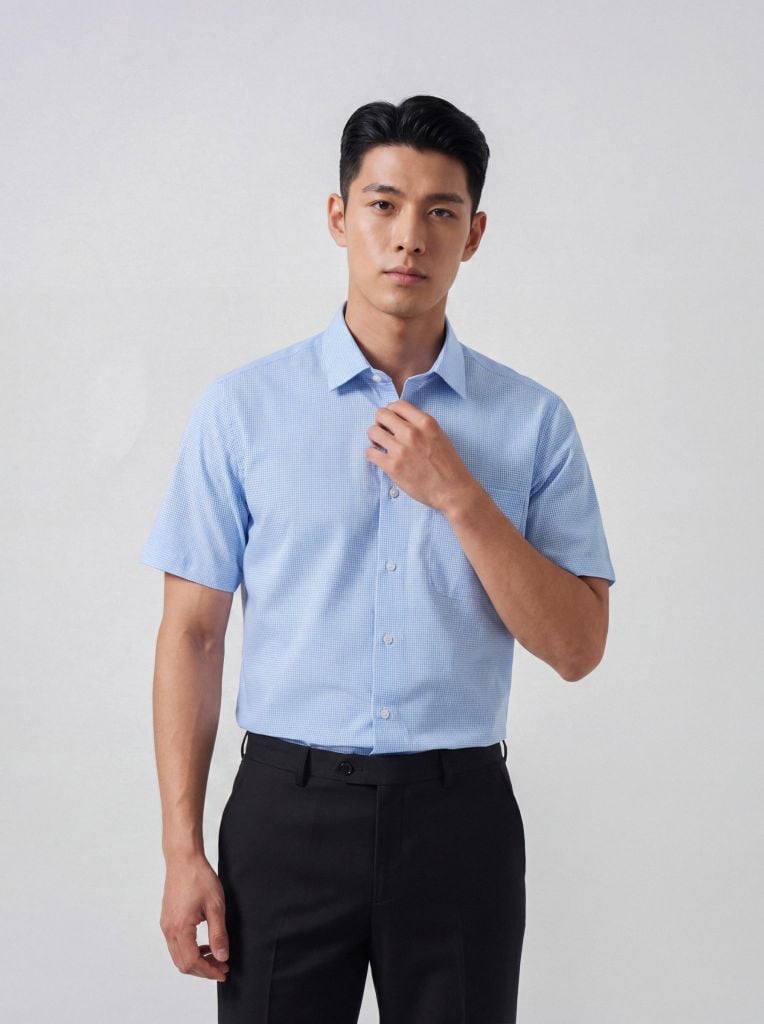 Sơ mi nam cộc tay May 10 form RegularFit mã 010126012 15