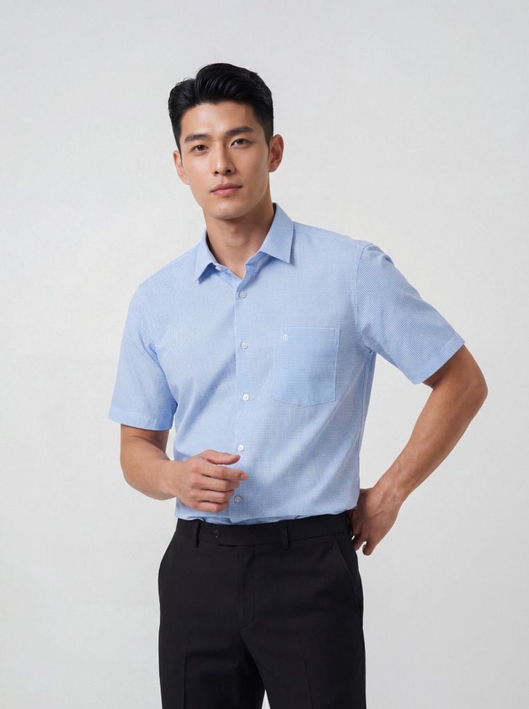 Sơ mi nam cộc tay May 10 form RegularFit mã 010126012 15