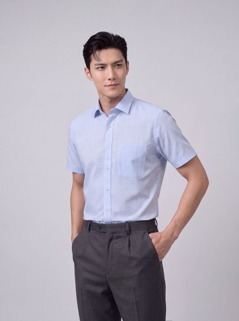 Sơ mi nam cộc tay GrusZ form RegularFit mã 010126028GZV2 AK651