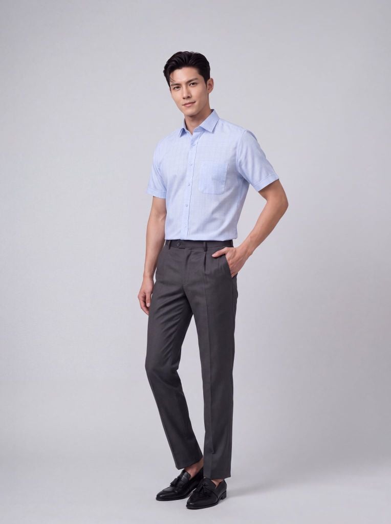 Sơ mi nam cộc tay GrusZ form RegularFit mã 010126028GZV2 AK651