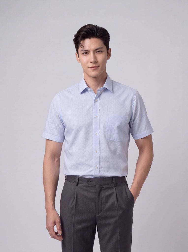 Sơ mi nam cộc tay GrusZ form RegularFit mã 010126028GZV2 AK655