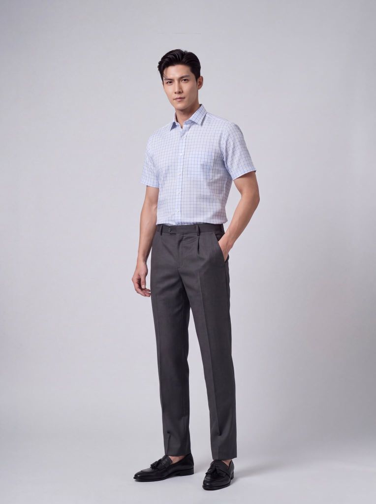 Sơ mi nam cộc tay GrusZ form RegularFit mã 010126028GZV2 AK656