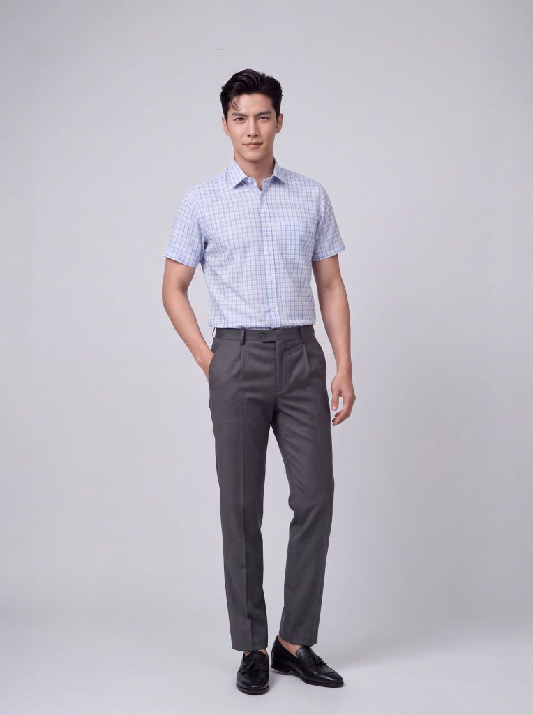 Sơ mi nam cộc tay GrusZ form RegularFit mã 010126028GZV2 AK656