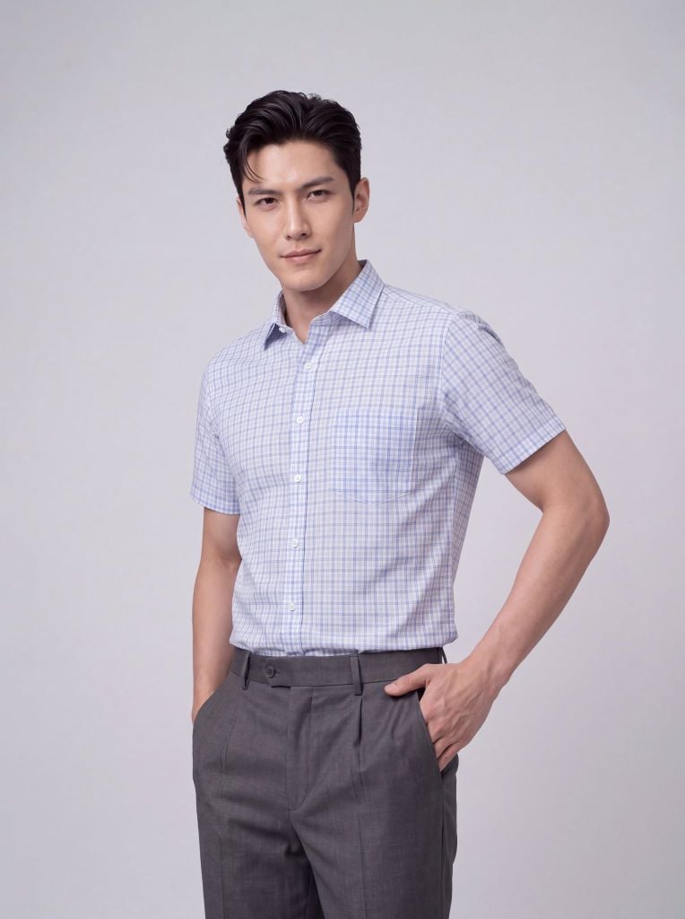 Sơ mi nam cộc tay GrusZ form RegularFit mã 010126028GZV2 AK656