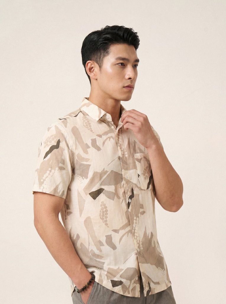 Sơ mi lanh cộc tay May 10 form RegularFit mã 010126031LANH 4