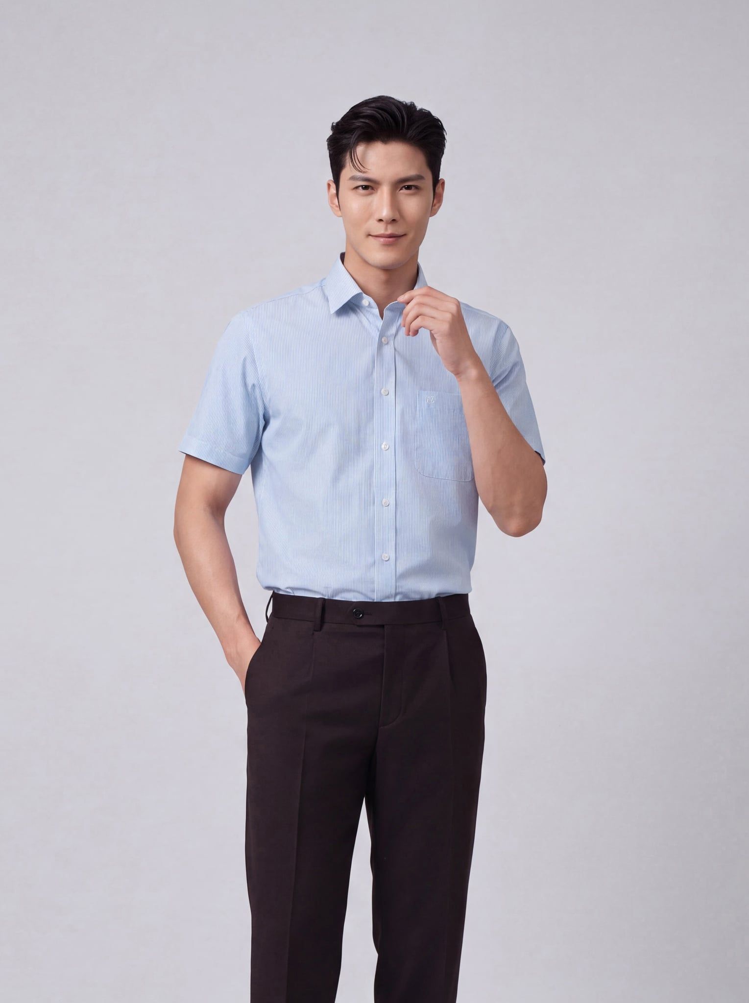 Sơ mi nam cộc tay GrusZ form RegularFit mã 010126032GZN4 AD192