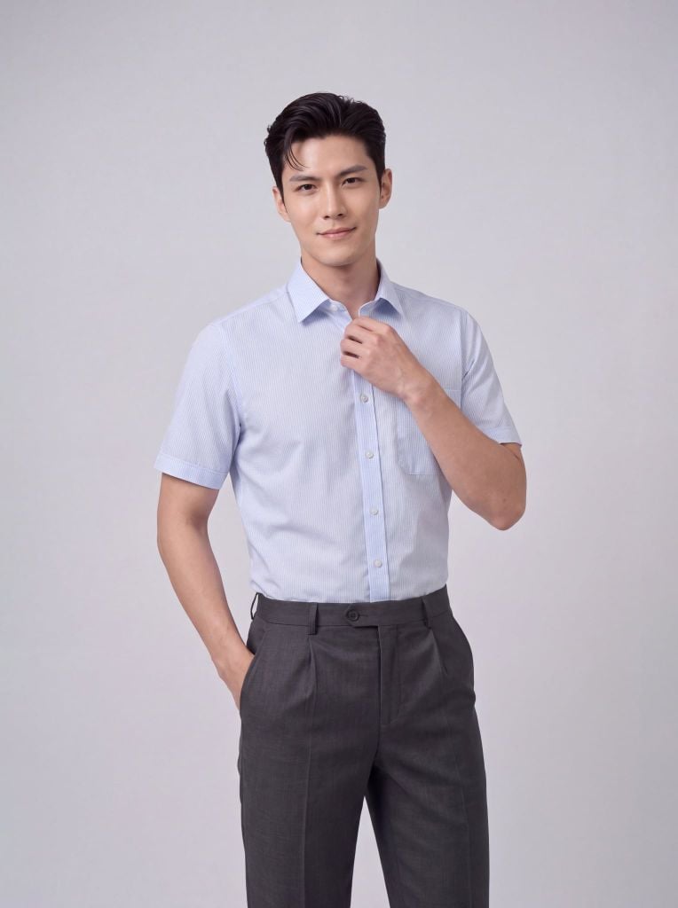 Sơ mi nam cộc tay GrusZ form RegularFit mã 010126032GZN4 AD197