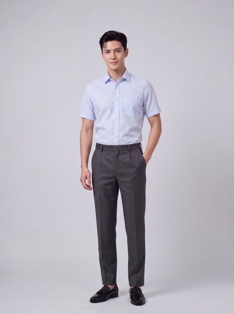Sơ mi nam cộc tay GrusZ form RegularFit mã 010126032GZN4 AD197