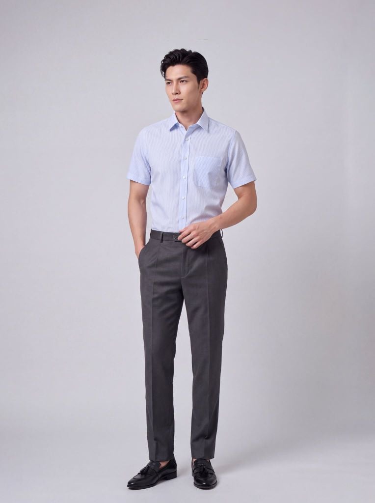 Sơ mi nam cộc tay GrusZ form RegularFit mã 010126032GZN4 AD197